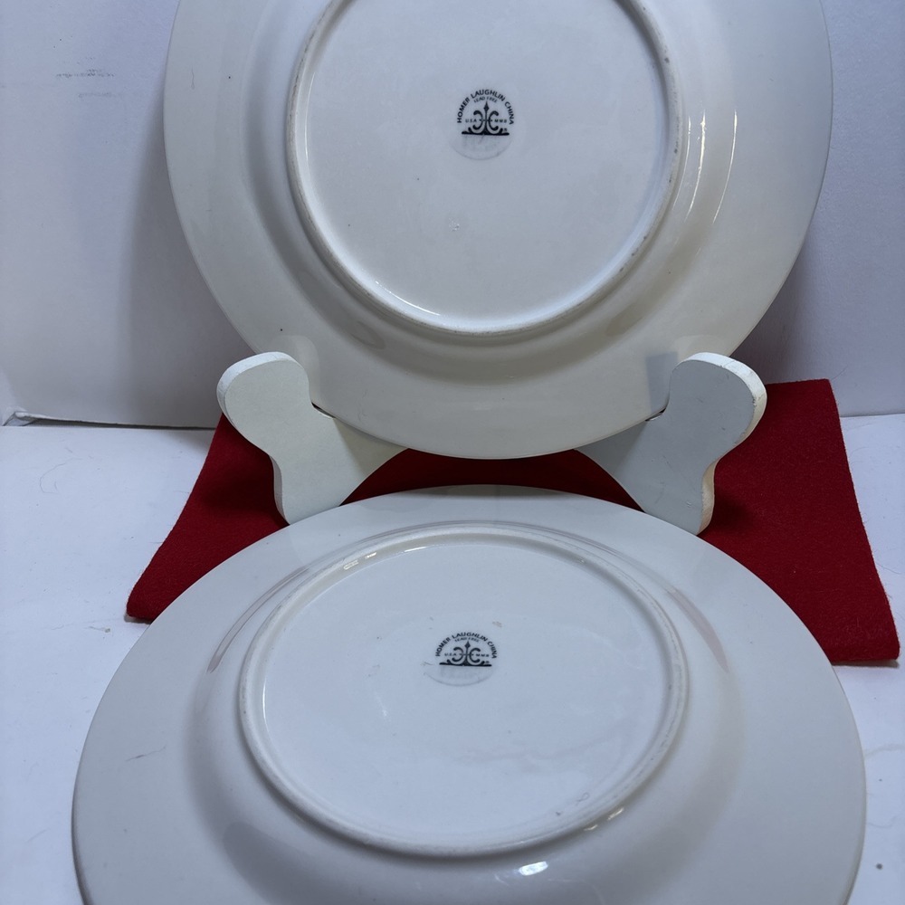Homer Laughlin Restaurant Ware Dinner Plates 10.5" Set Of 2 Off White USA - Picture 3 of 6